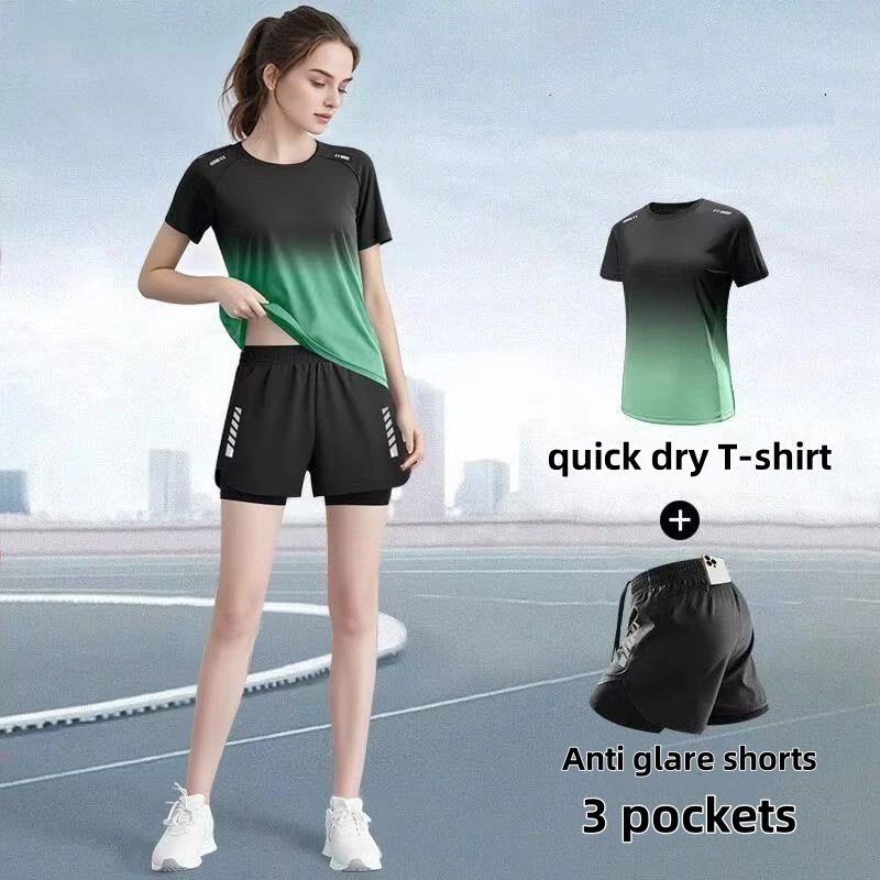 Badminton Jersey - Damski zestaw odzieży sportowej, szorty do